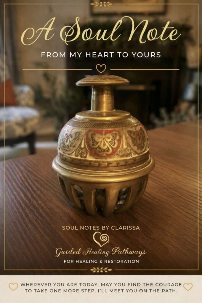 Vintage brass elephant bell featured in a Soul Note about synchronicity, strength, coexistence, and listening to what life brings into our awareness.