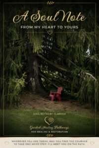 A small red chair beneath a majestic pine tree, symbolizing rest, wonder, and quiet reflection.