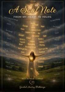 Illustration of a woman standing in light with uplifting words surrounding her while negative words fade into the background, symbolizing choosing life-giving words and releasing those that do not belong.